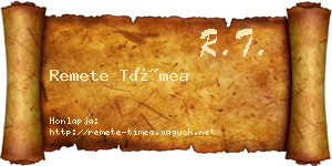 Remete Tímea névjegykártya